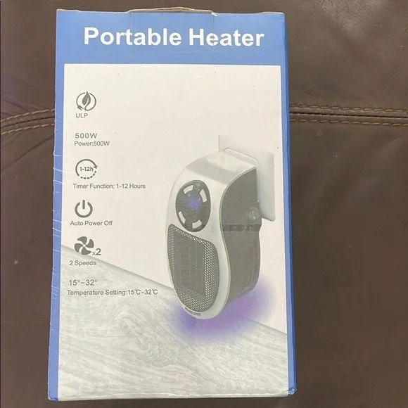 Compact Wall-Mounted Electric Heater - Black and White - Picture 8 of 11